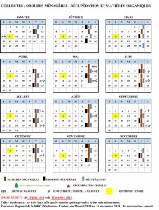 Calendrier des collectes 2018 - Lawrenceville