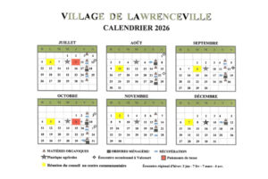 Calendrier des collectes- juillet à décembre 2026