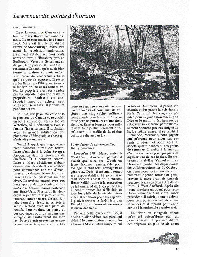 Histoire de Lawrenceville page 1