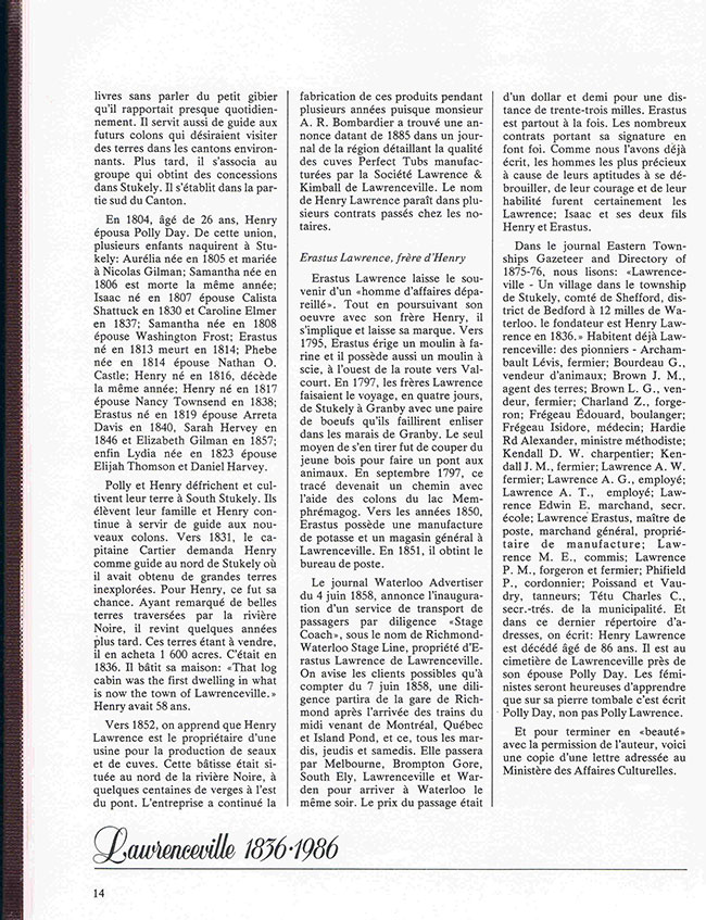 Histoire de Lawrenceville page 2