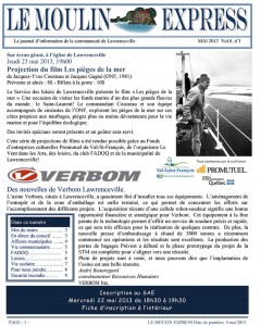 Le Moulin Express - mai 2013 - page couverture