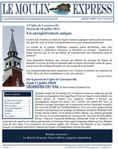 Le Moulin Express - juillet et aout 2013 - page couverture